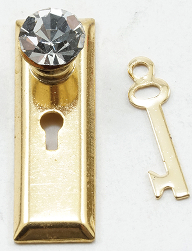 Dollhouse Miniature Crystal Classic Knob With Key